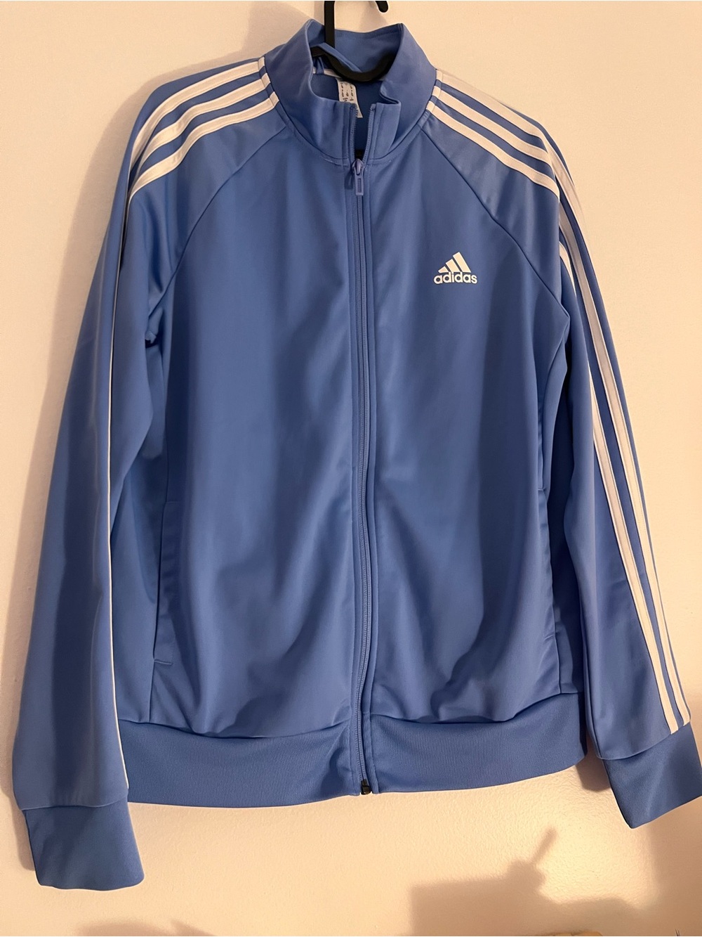 adidas Kids Blue Full-Zip Track Jacket with White Stripes